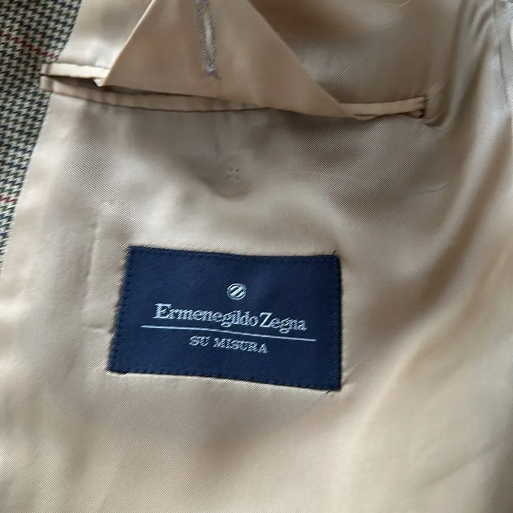 VTG Ermenegildo Zegna Su Misura Wool Sport Coat Blazer Made in Switzerland 42R